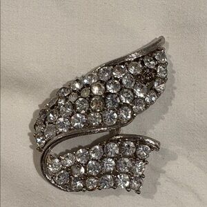 Elegant Silver Crystal Brooch